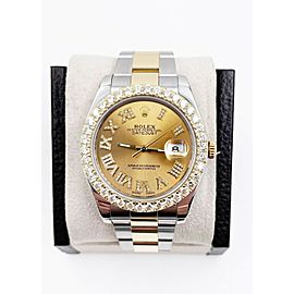 Rolex Datejust 41mm 116333 Diamond Dial Diamond Bezel 18K Yellow Gold Stainless