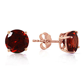 3.1 CTW 14K Solid Rose Gold Anna Garnet Stud Earrings