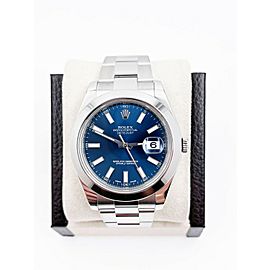 Rolex 116300 Datejust 41 Blue Index Dial Stainless Steel Box Papers 2017