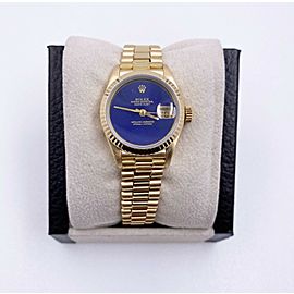 Rolex Ladies President 69178 Lapis Lazuli Dial 18K Yellow Gold