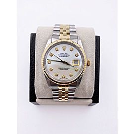 Rolex Datejust 16013 MOP Diamond Dial 14K Yellow Gold Stainless Steel