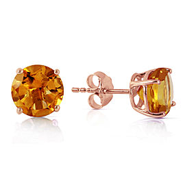 3.1 CTW 14K Solid Rose Gold Anna Citrine Stud Earrings