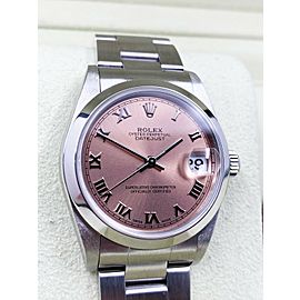 Rolex Datejust 78240 Rose Roman Dial Stainless Steel 31mm Midsize Box Papers