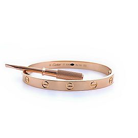 CARTIER Love Bangle Bracelet 18kt Rose Gold SZ 17 Full Set COA