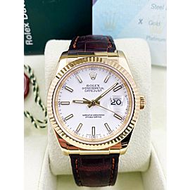 Rolex Datejust 116138 18K Yellow Gold Leather Strap