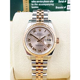 Rolex Ladies Datejust 179171 Pink Dial 18K Rose Gold Stainless