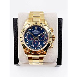 Rolex Daytona 116528 Blue Dial 18K Yellow Gold