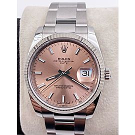 Rolex 115234 Date Pink Salmon Dial Stainless Steel