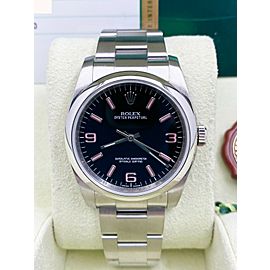 Rolex Oyster Perpetual 116000 Black Dial Pink Markers Stainless Steel