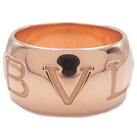 Authentic BVLGARI Mono Logo Ring K18 Rose Gold #50 US5-5.5 HK11 EU50 Used F/S