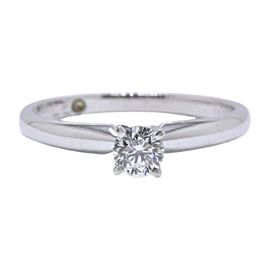 Leo Diamond Solitaire Engagement Ring Round 0.30 cts I VVS2 14k White Gold