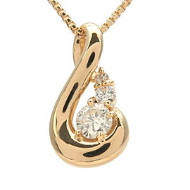 Authentic VENDOME AOYAMA 3P Diamond Necklace 0.13ct K18YG Yellow Gold Used F/S