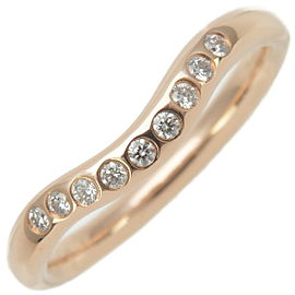 Authentic Tiffany&Co. Curved Band Ring 9P Diamond Rose Gold US4 EU46.5 Used F/S