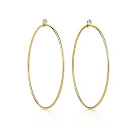 Tiffany & Co. Elsa Peretti Diamond Hoop Earrings in 18kt Yellow Gold Size Large