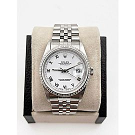 Rolex Datejust 16220 White Roman Numeral Dial Stainless Steel