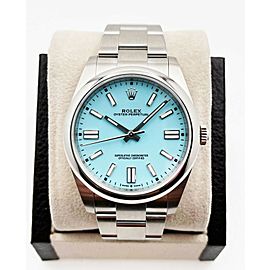 BRAND NEW Rolex 124300 Oyster Perpetual 41 Turquoise Blue Steel