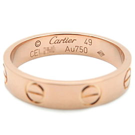 Authentic Cartier Mini Love Ring K18PG 750 Rose Gold #49 US5 EU49 Used F/S