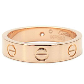 Auth Cartier Mini Love Ring 1P Diamond K18 750 Rose Gold #50 US5-5.5 Used F/S