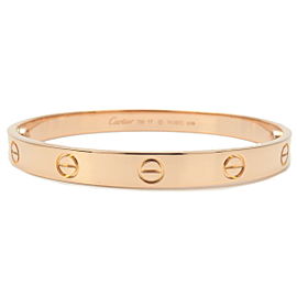 Authentic Cartier Love Bracelet Bangle #17 K18PG 750PG Rose Gold Used F/S