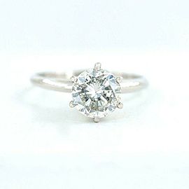 Round Salt & Pepper Diamond Solitaire Engagement Ring 1.65 cts 14kt White Gold