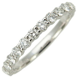 Auth MIKIMOTO Half Eternity Diamond Ring 0.55ct PT950 US7-7.5 EU55.5 Used F/S