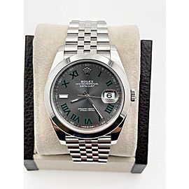 Rolex 126300 Datejust 41 Slate Wimbledon Dial Stainless Steel Box Paper 2020