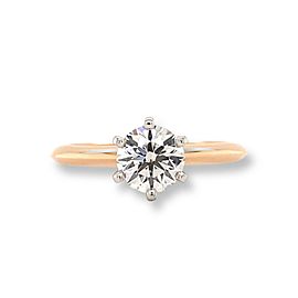 Tiffany & Co Round Diamond 0.84 cts HVS1 18kt Rose Gold Classic Engagement Ring