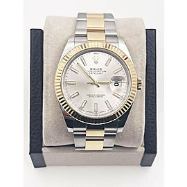 Rolex Datejust Silver Dial 18K Yellow Gold Stainless