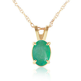 0.75 CTW 14K Solid Gold Necklace Natural Emerald