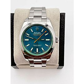 Rolex Milgauss Blue Dial Green Crystal Stainless 2021