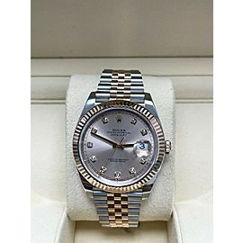 Rolex Datejust 41 Sundust Diamond Dial 18K Rose Gold Steel