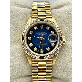 Rolex Ladies President Diamond Dial Sapphire Diamond Bezel