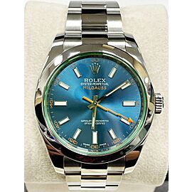 Rolex Milgauss 116400GV Blue Dial Green Crystal Stainless