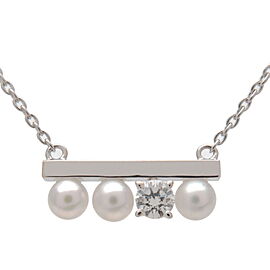 Authentic TASAKI Petit Balance Pearl Diamond Necklace