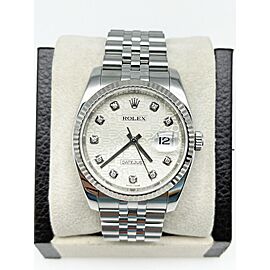 Rolex Datejust Factory Jubilee Diamond Dial 18K White Gold Stainless Watch