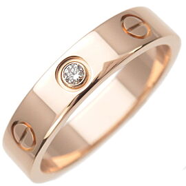 Authentic Cartier Mini Love Ring 1P Diamond K18 Rose Gold