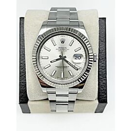 Rolex Datejust 41 Silver Dial 18K White Gold Stainless Steel