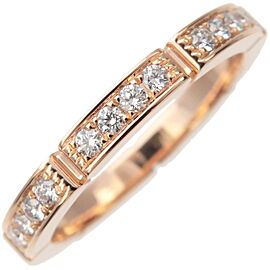 Auth Cartier Maillon Panthère Ring Half Diamond Rose Gold K18 #51 US5.5 Used F/S