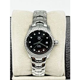 Tag Heuer Ladies Link WJF131A Factory Black Diamond Dial Bezel Steel