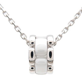 Authentic CHANEL Ultra Collection Necklace Ceramic K18WG 750 White Gold Used F/S