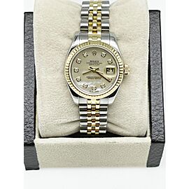 Rolex Ladies Datejust 179173 MOP Diamond Dial 18K Gold Steel