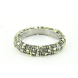 Chanel Green x Black Tweed CC Bangle Bracelet