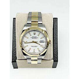 Rolex 126303 Datejust 41 White Dial 18K Yellow Gold Steel