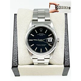 Rolex Date Black Dial Stainless Steel