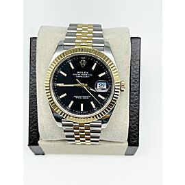 Rolex 126333 Datejust 41 Black Dial 18K Yellow Gold Steel