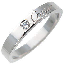 Authentic Cartier Engraved 1P Diamond Ring PT950 #54 US7 EU54 HK15 Used F/S