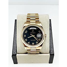 Rolex 2021 President Day Date Black Arabic Dial 18K Rose Gold