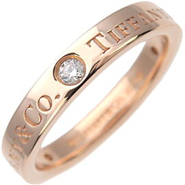 Auth Tiffany&Co. Flat Band Ring 3P Diamond K18PG 750 Rose Gold