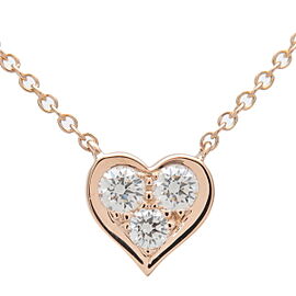 Tiffany & Co. Sental Heart 3P Diamond Necklace Rose Gold