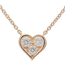 Tiffany & Co. Sental Heart 3P Diamond Necklace Rose Gold